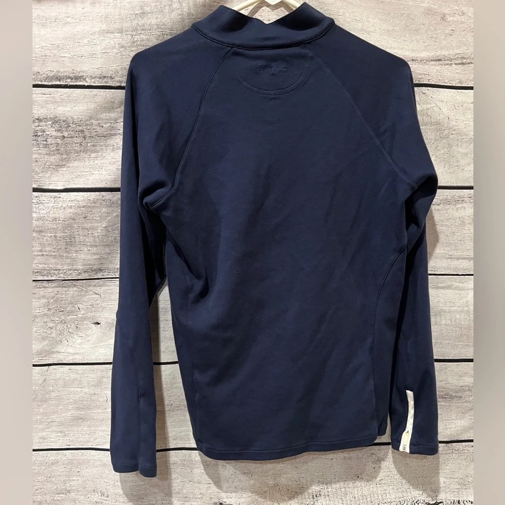 Bobby Jones Womens Fitted Golf Navy Blue Quarter Zip Pullover Top Peru Cotton - Picture 4 of 6